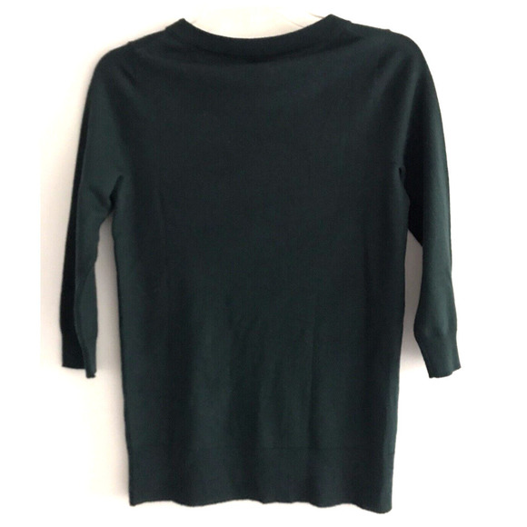 J. Crew | Women's 3/4 Sleeve Crew Neck Pullover Wool Tee Size XS Green - Picture 3 of 9